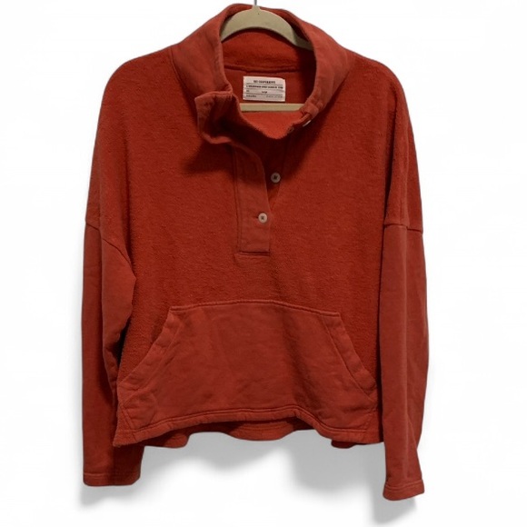 REI Tops - REI Wallace Lake Orange Button Neck Sweatshirt
